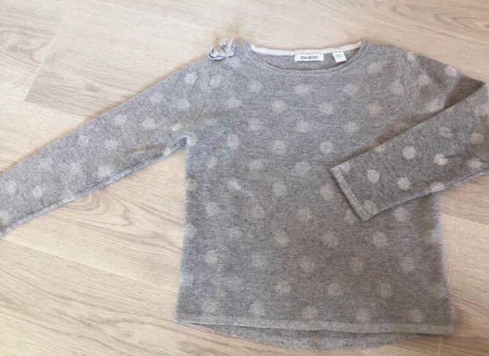 Pull fille gris à pois brillants fille 6 ans okaidi - photo numéro 7