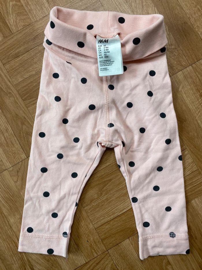 Legging rose avec petit pois noir H&M (NEUF) - photo numéro 2
