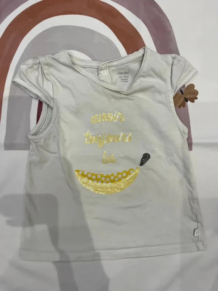 Lot de 4 t-shirts bébé fille - Obaïbi - 23 mois / 86 cm - photo numéro 8