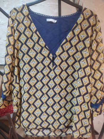 Haut blouse manche 3/4