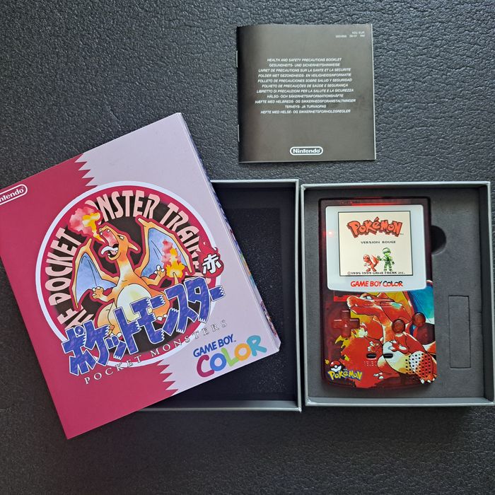 Console Game Boy Color Pokémon Dracaufeu -Ecran retro éclairé IPS + Boite