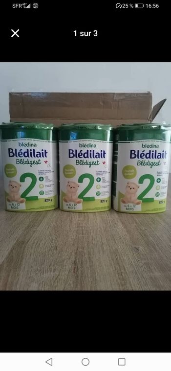 Lot de 3 pots de Blédilait Bledigest 2 formule épaissie