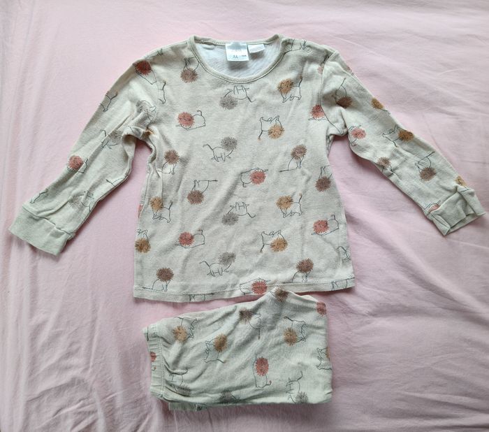 Pijama mixte Zara beige chats 104 cm