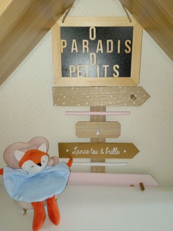 Doudou renard rayures fines  