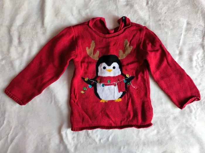 Pull Noel hiver mixte pingouin - photo numéro 2
