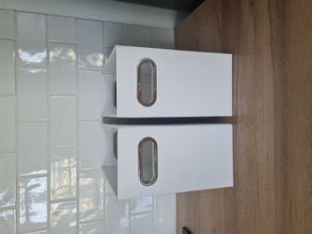 2 boîtes de rangement pliantes en carton blanc