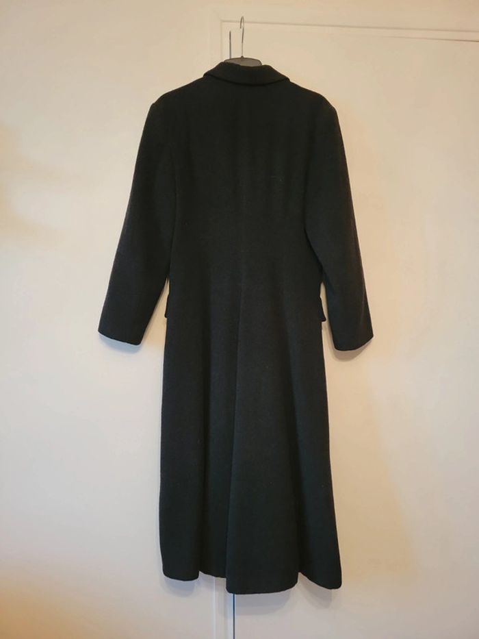 Manteau long gris foncé 80% laine - photo numéro 2