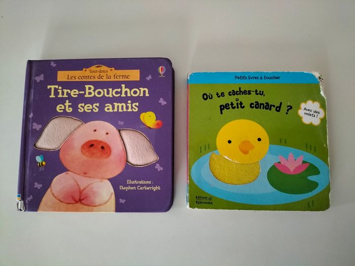 2 livres enfant à toucher avec texture