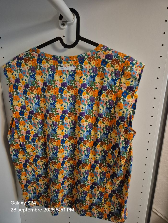 Top haut allaitement Tajine Banane taille L fleurs - photo numéro 5