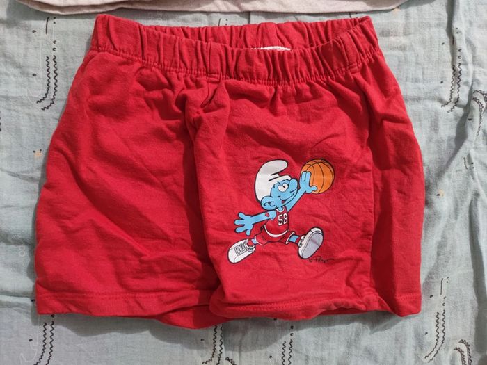 Ensemble t-shirt et short Schtroumpf basketteur T.24 mois - photo numéro 4