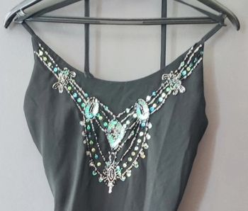 Robe noire strass et bretelles fines T38
