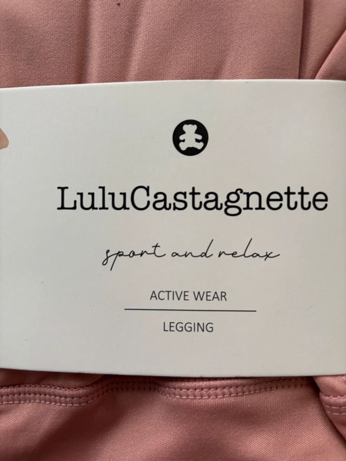 Legging de sport Lulu Castagnette rose et blanc taille L/XL - photo numéro 3