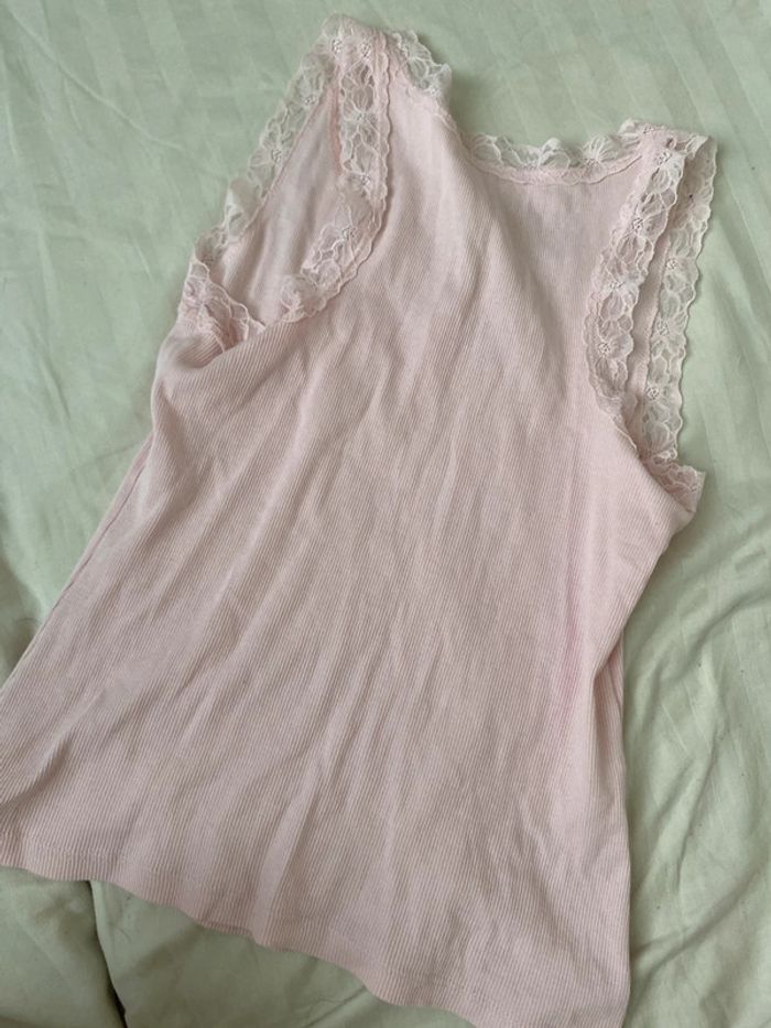 Débardeur rose clair dentelle vintage Y2K - photo numéro 3