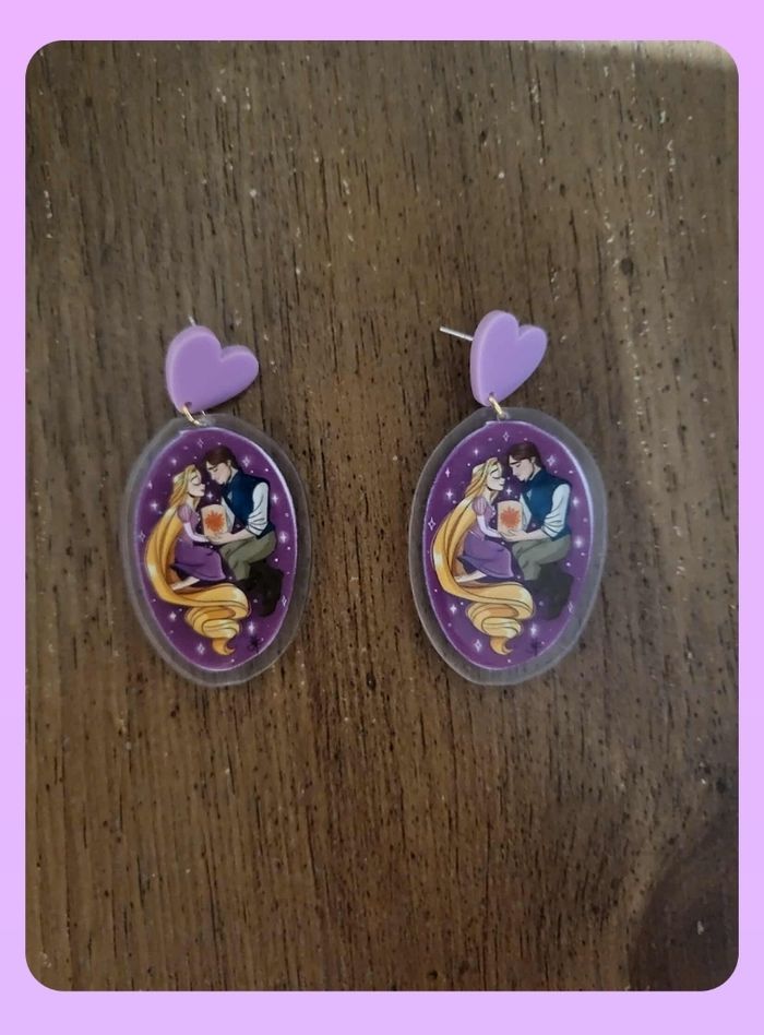 Boucles d'oreilles Raiponce disney