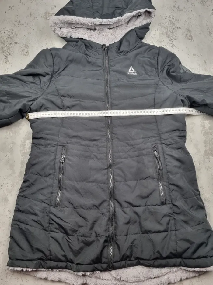 Doudoune Reebok réversible noire/grise taille L Femme (mesures en photos) - photo numéro 6