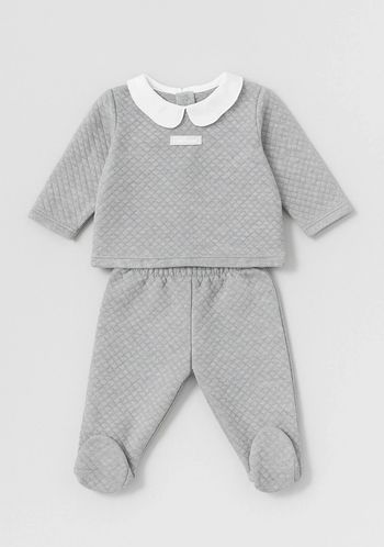 Ensemble jacadi gris taille 6 mois