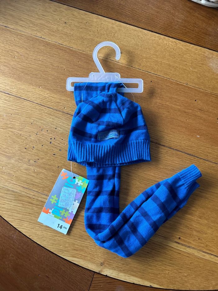 Ensemble bonnet et écharpe bébé garçon Pikouic