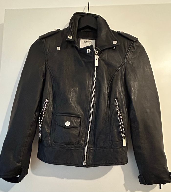 Veste en cuir Bershka - photo numéro 2