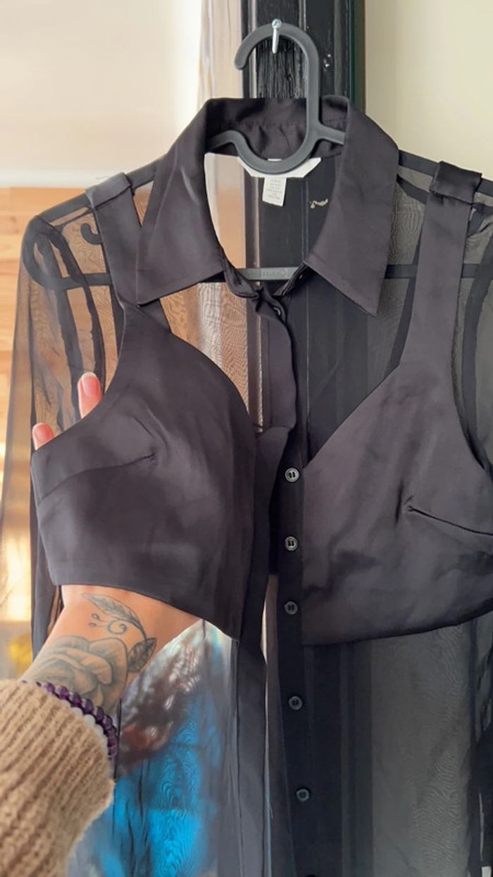Blouse transparente noir - photo numéro 3