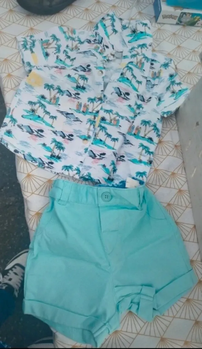 Ensemble short été chemise manche courte primark - photo numéro 2