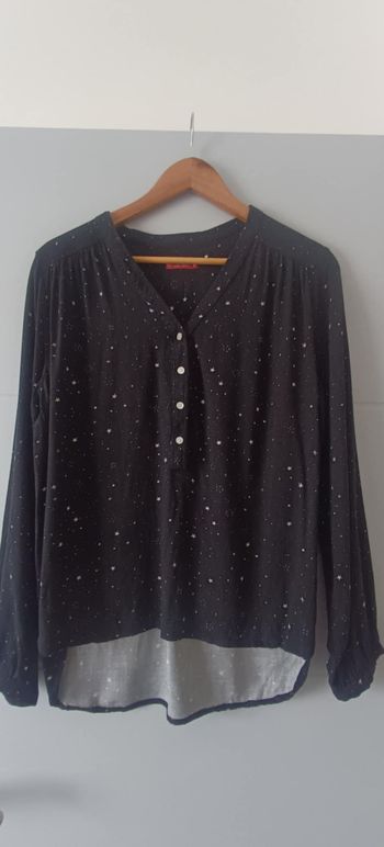 T-shirt imprimé "étoiles" noir et blanc "Tissaia Basics" Taille 44