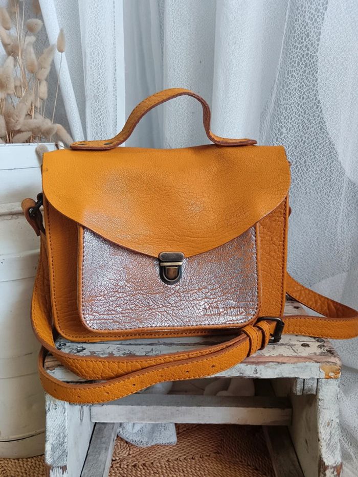 Paul Marius | Sac cartable mademoiselle Georges | safran argenté - photo numéro 8