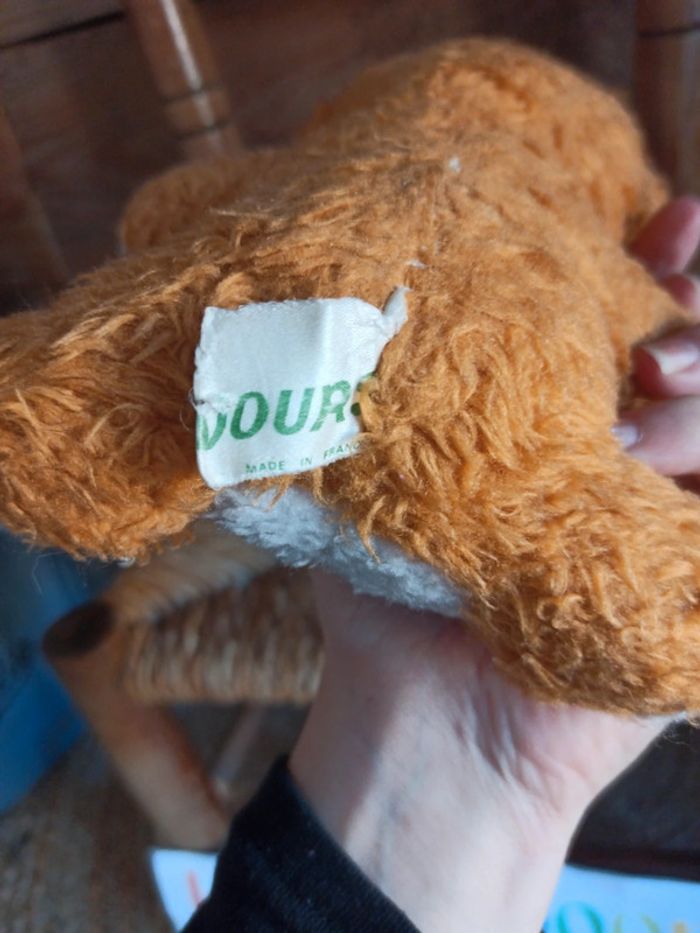 peluche ours hochet orange Nounours vintage - photo numéro 4