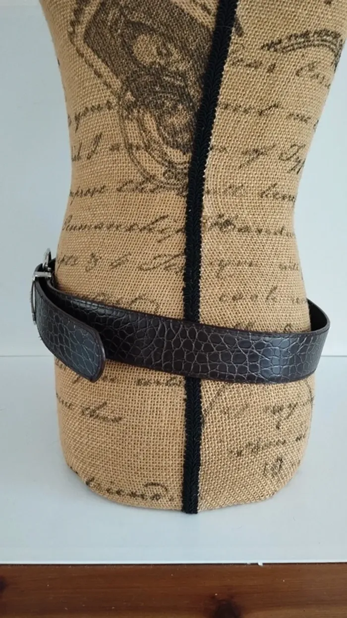 Ceinture marron style écaille 90 cm femme - photo numéro 8