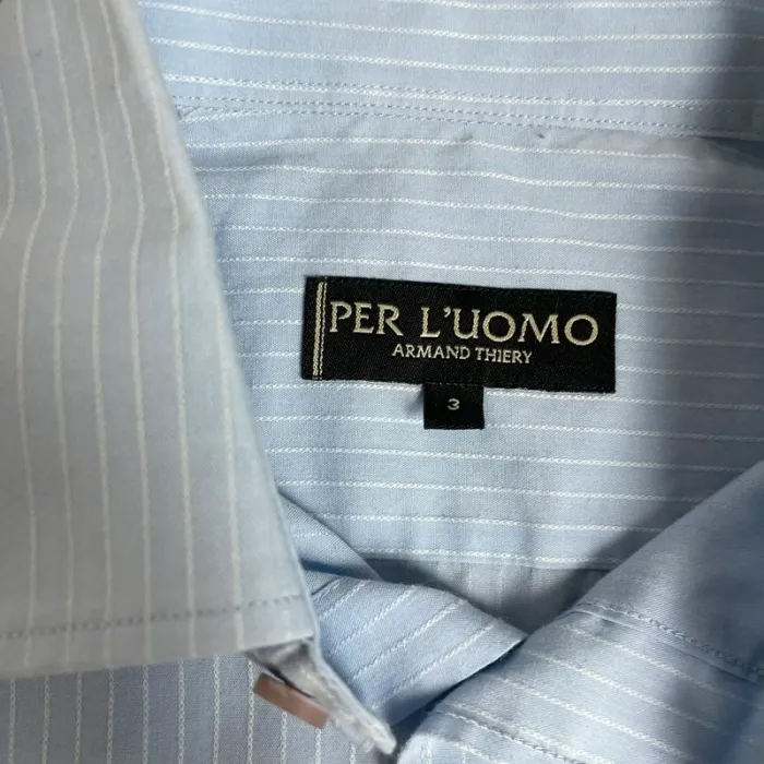 Chemise homme élégante Armand Thiery Per L’Uomo rayée bleu ciel 👔 #Business #Casual - photo numéro 3