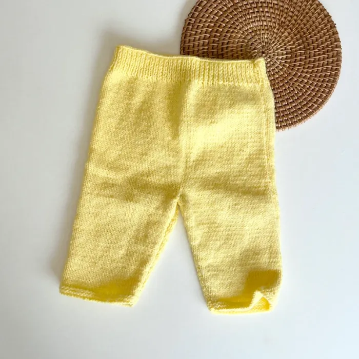 Pantalon jaune laine fait main
