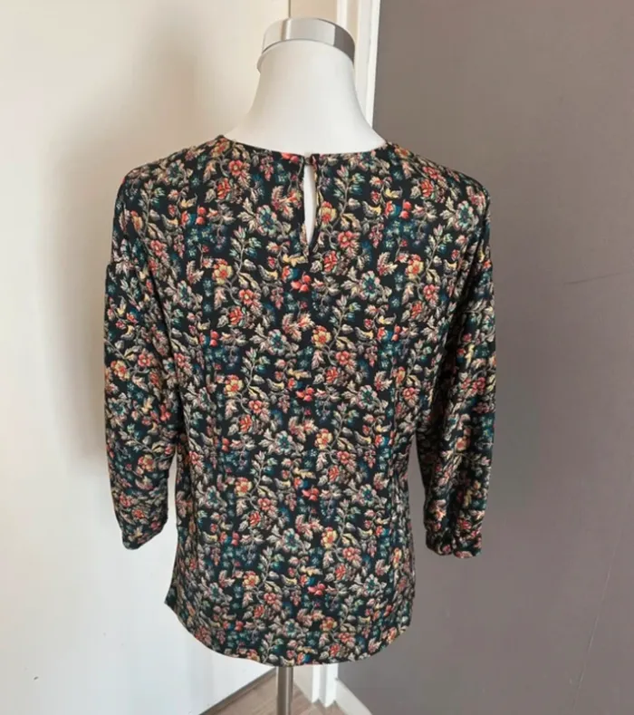 Zara haut top blouse, imprimée, floral femme, taille S/36 - photo numéro 7
