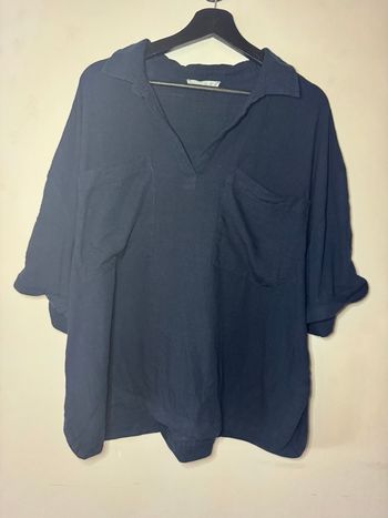 Blouse bleu marine en lin Primark /
