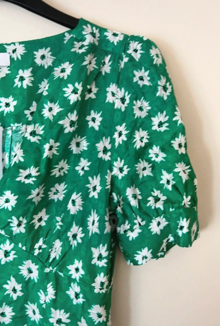 Robe fleurie, verte et blanche, Topshop - photo numéro 5