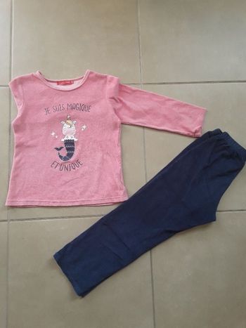 Pyjama licorne rose et marine fille 8 ans TISSAIA BE