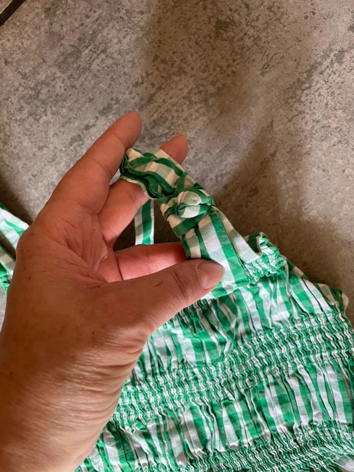 T-shirt Vichy été péplum smocké Zara, 11 12 ans - photo numéro 2