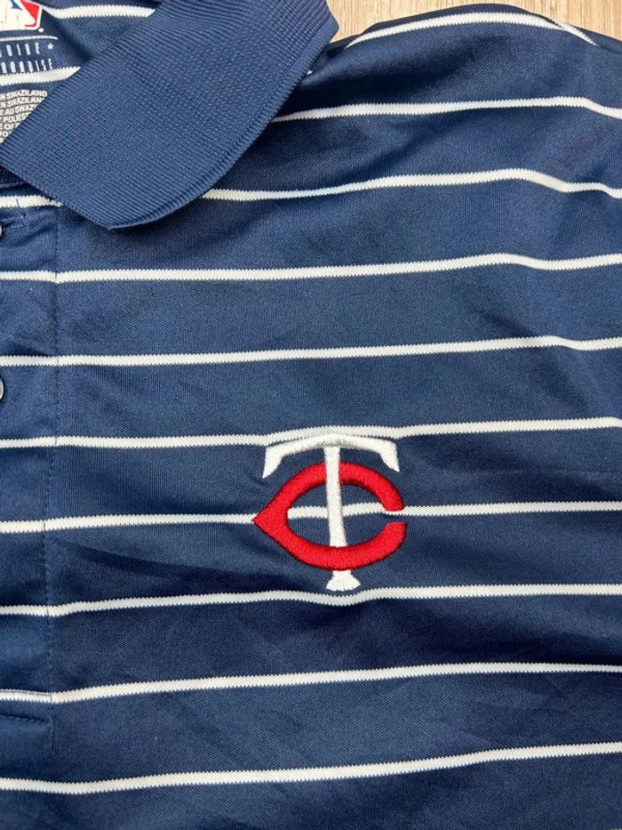 Polo MLB Minnesota Twins Vintage - Rayé Bleu Marine - photo numéro 4