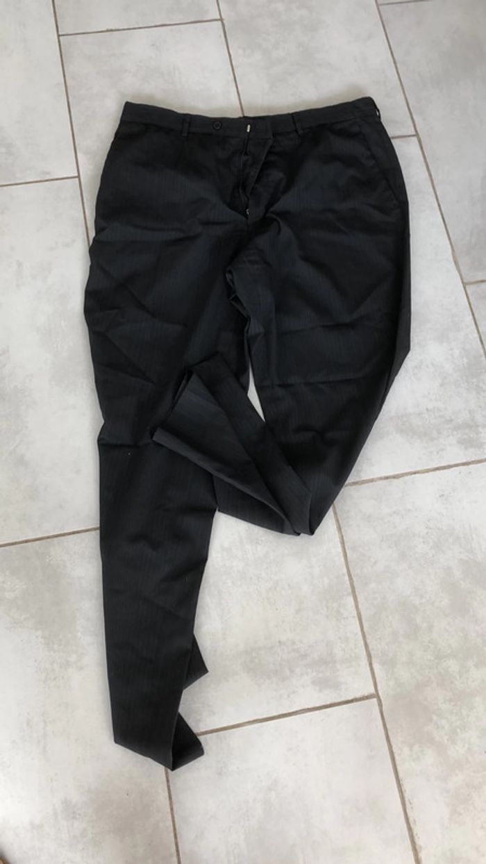 Pantalon costume Jules 46 / 36 noir rayé blanc