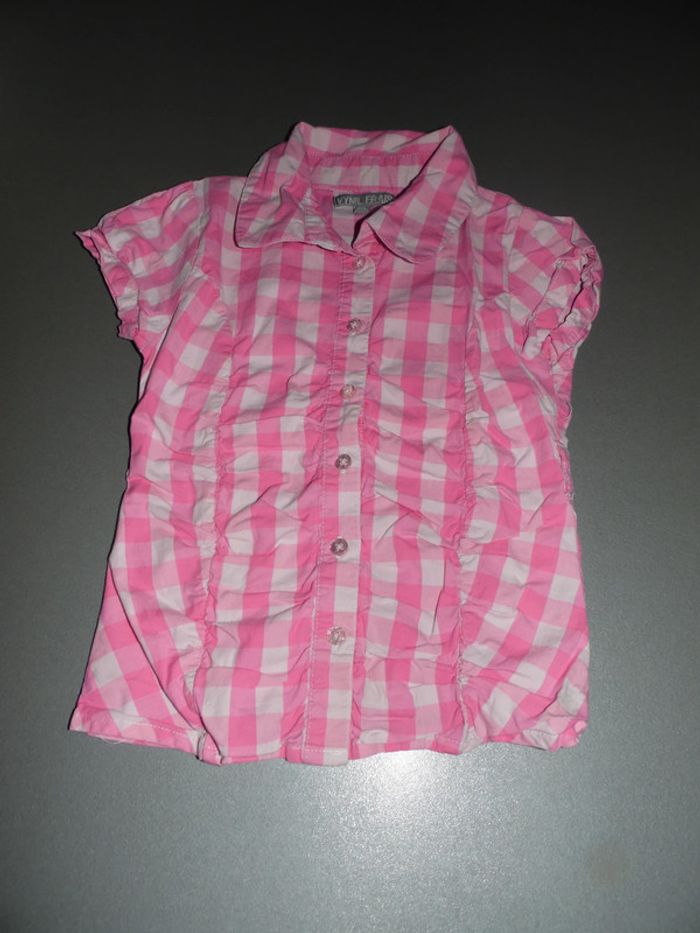 Chemise MC Vichy Rose et Blanc Taille 6 ans