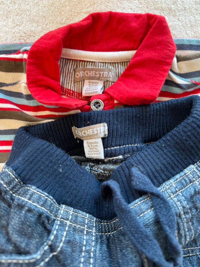 Ensemble jean polo rayé rouge - photo numéro 5