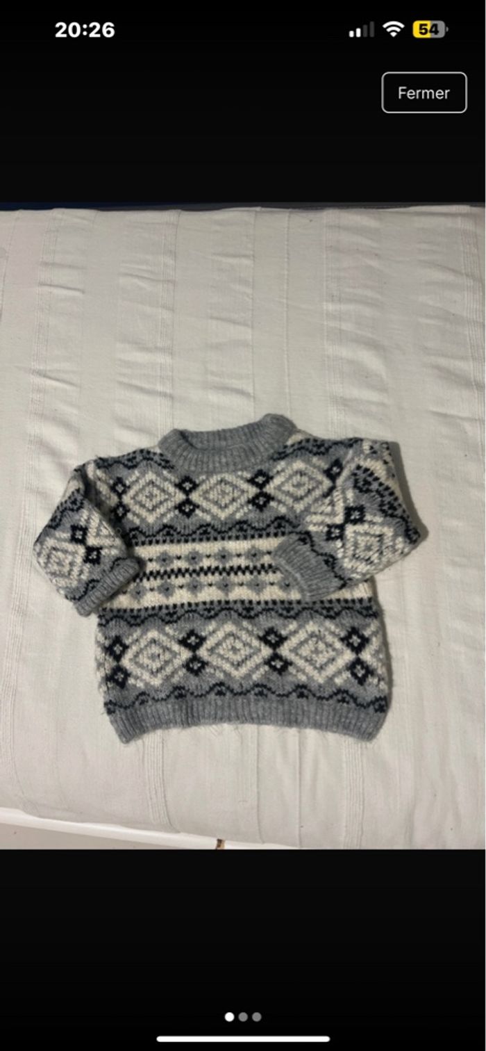 Pull en laine bébé Zara taille taille 6/9 mois