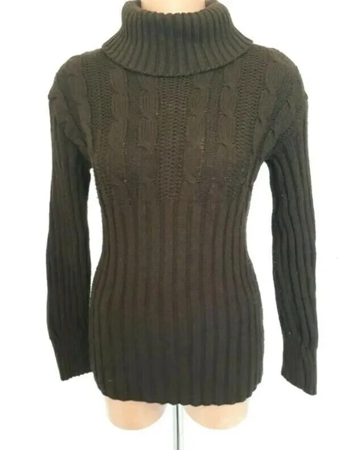 Beau pull marron taille unique 36/38 col roulé