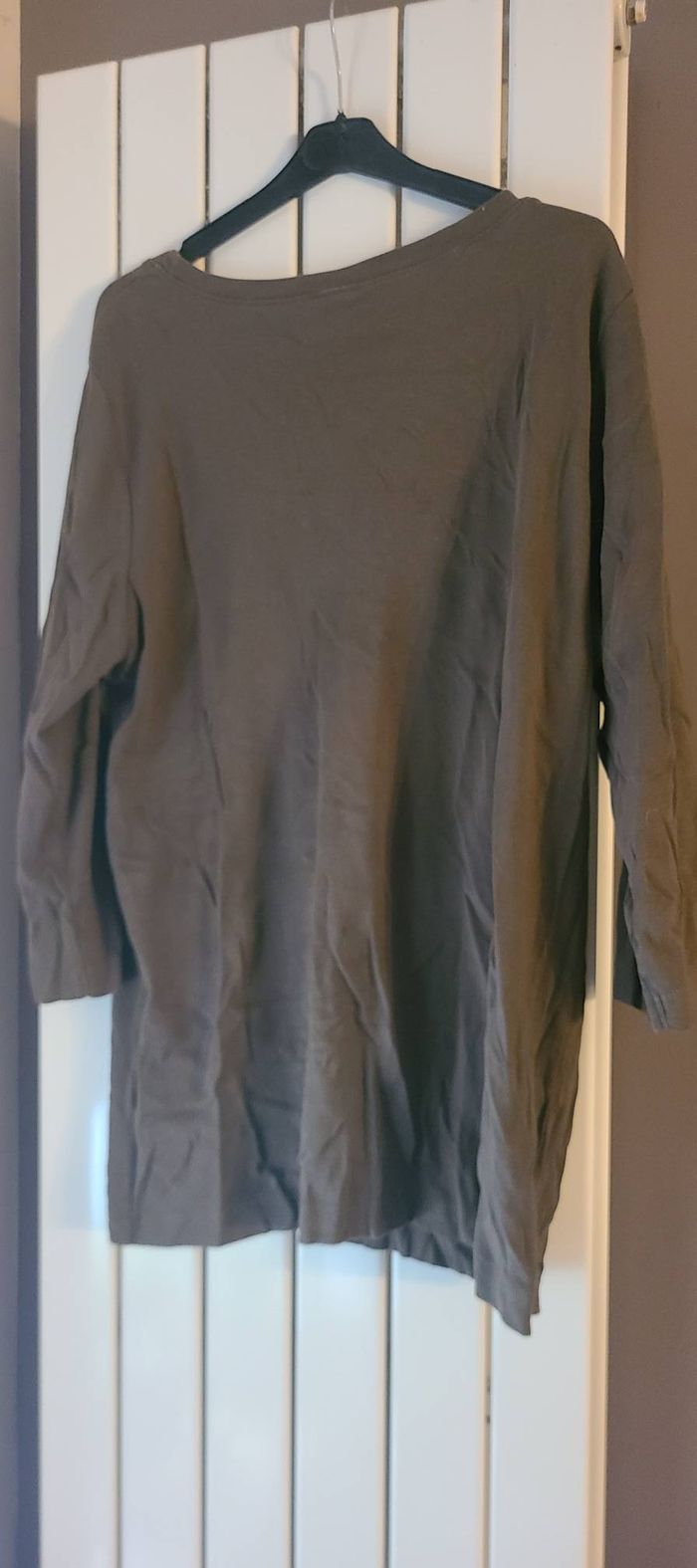 T-shirt basique à manches longues M&S best basics kaki xxl - photo numéro 3