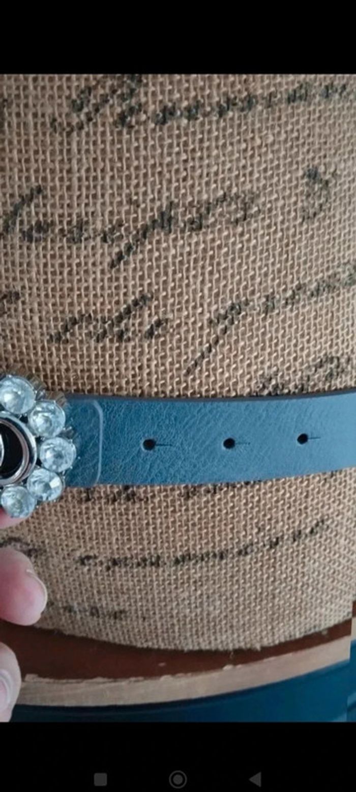 Ceinture grise boucle argenté 90 cm - photo numéro 3