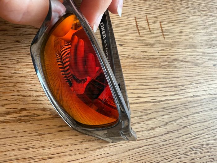 Lunette soleil oxea carreaux oranges - photo numéro 2