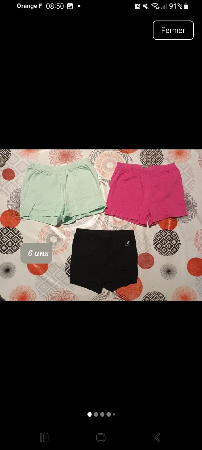 Lot 3 shorts élastiques 👧 taille 6 ans
