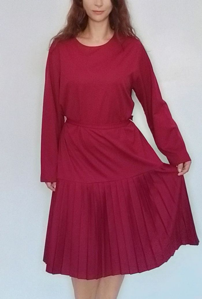 Superbe robe bordeaux vintage taille 50 - photo numéro 4