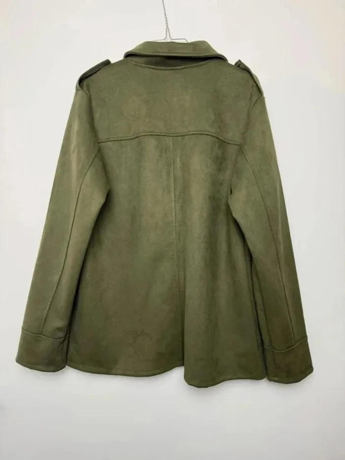 Veste effet daim kaki et léopard femme taille XL comme neuve - photo numéro 4