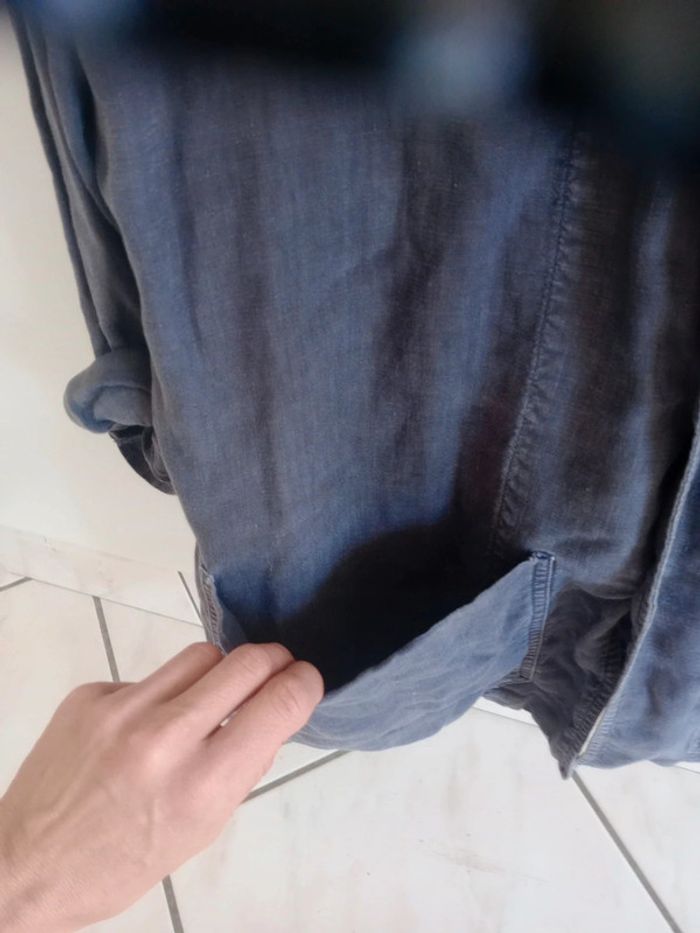 Veste légère homme 50 aspect lin bleu anthracite c83 - photo numéro 6