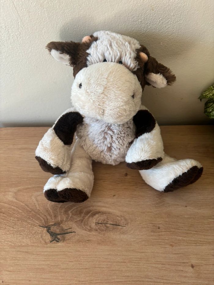 Doudou peluche vache beige marron bébé rêve casino état neuf - photo numéro 2