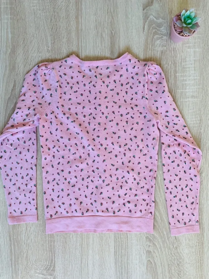 Gilet rose fleuri Tex 9-10 ans - photo numéro 2